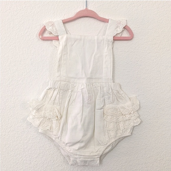 Sweet Honey White Ruffle Eyelet Romper Onsie Playsuit - Picture 1 of 11